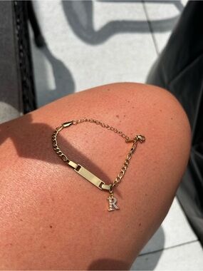 4/$50 Gold Initial 'R' Chain Bracelet - Women's Jewelry